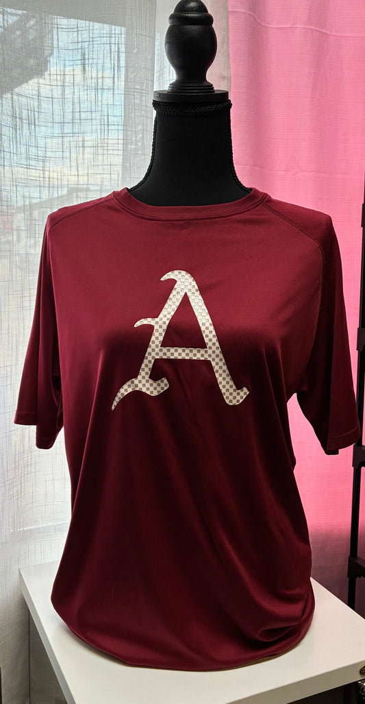 Alabama Crimson Tide performance T-shirt with a stylized "A" logo- Size Women Medium