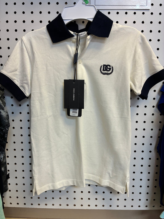 Dolce & Gabbana White Polo Shirt Size 8/10 New with Tags