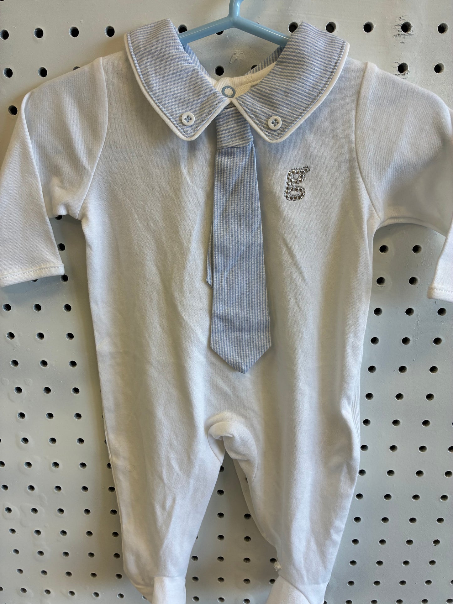 Giggle Baby Boy's formal onesie or sleepsuit, designed to look like a shirt and tie