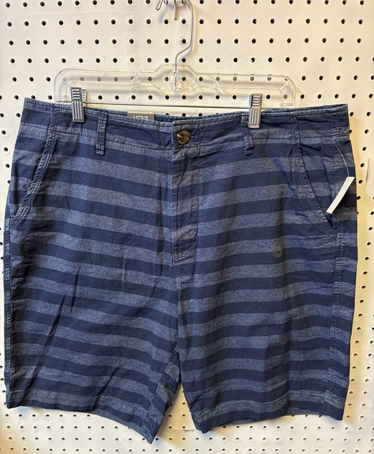 AEROPOSTALE Men's Classic Shorts Size 36 Flat Front Blue Striped 9.5"