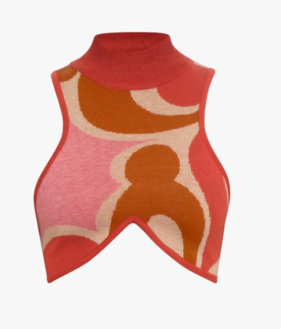 Andrea Iyamah Ally Caro Print Knit Top