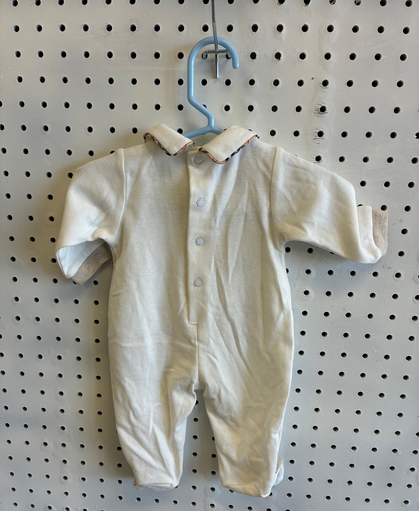 DE BACKERS Little Prince collared, footed baby onesie/romper Size Newborn 0 mons