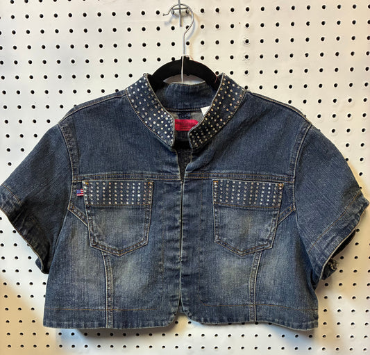 Women's Carols Denim Blazer Jacket Size 1XL