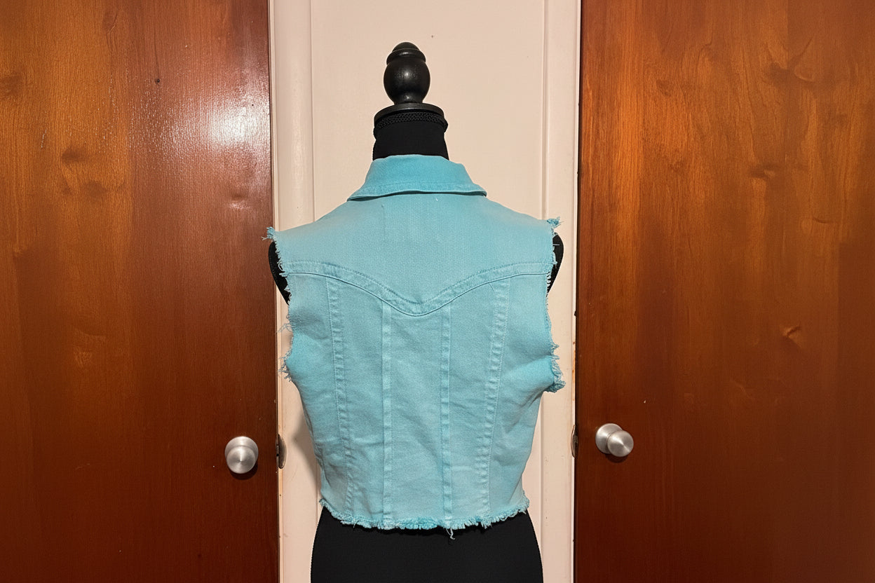 Thread & Supply Aqua denim jacket Women Size Large 10/12