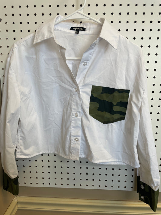 Mini Ollie Long Sleeve Shirt - White Size 8
