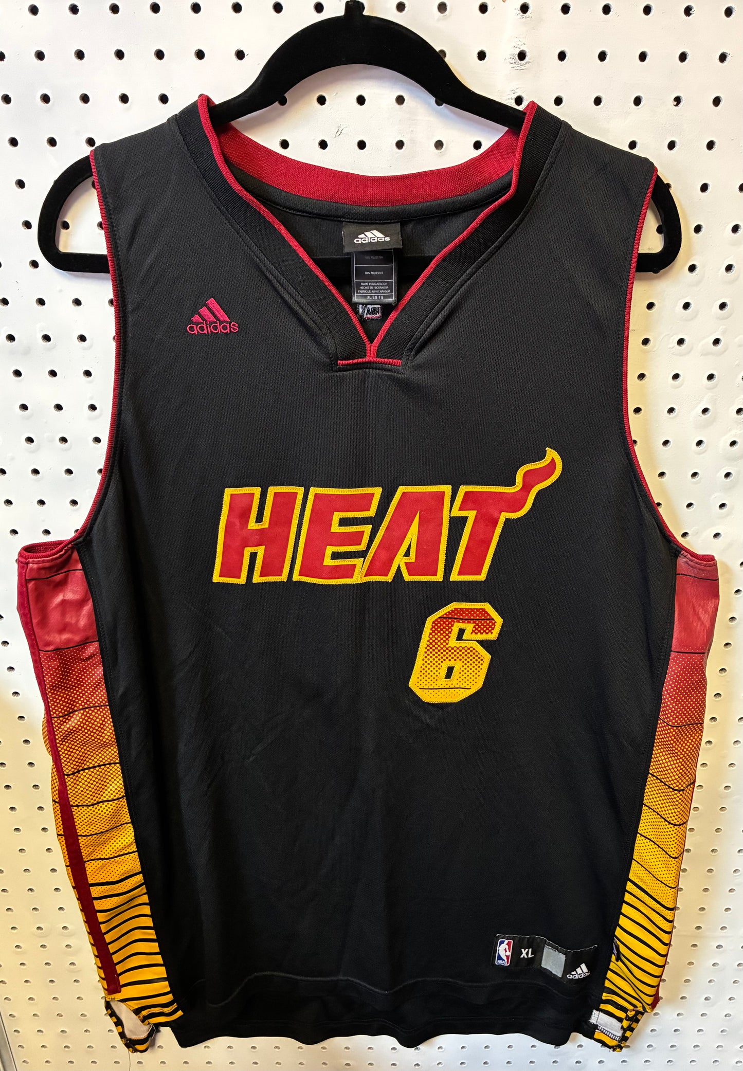 LeBron James Adidas Miami Jersey-Adidas-Size XL