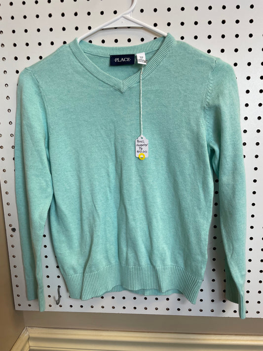 Boys V-Neck Sweater - Aqua