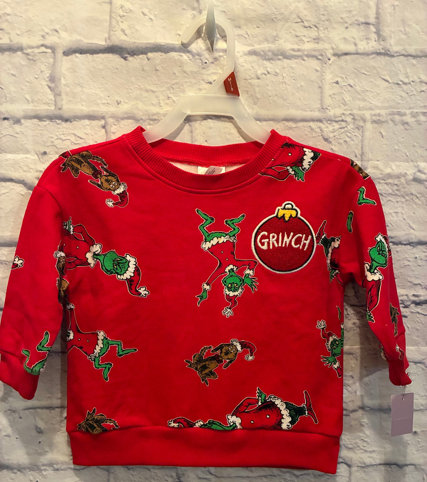 Grinch Sweatshirt -Size: 2T-Condition: Like New