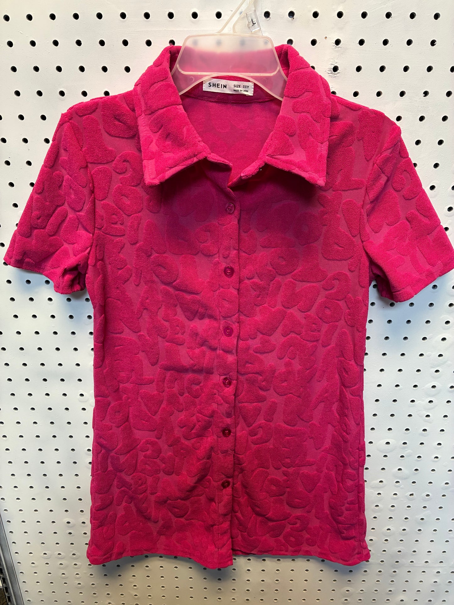 Shein Girls Jaded London pink graffiti embossed towelling playsuit Size11