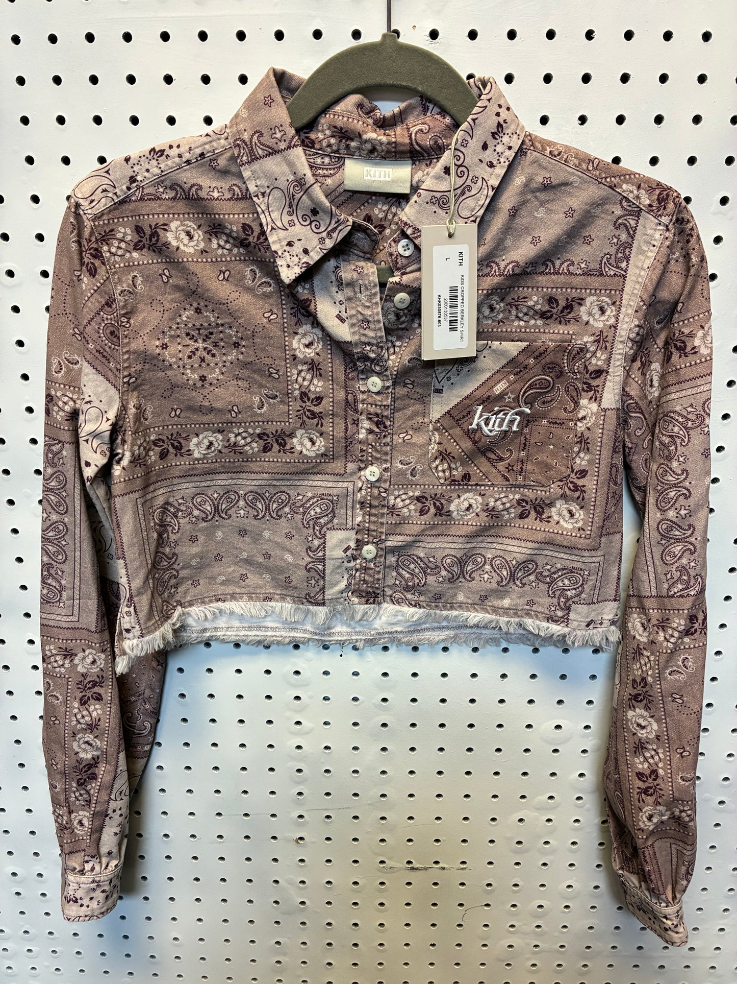 Kith Kids Cropped Berkley Shirt Size Large - NWT