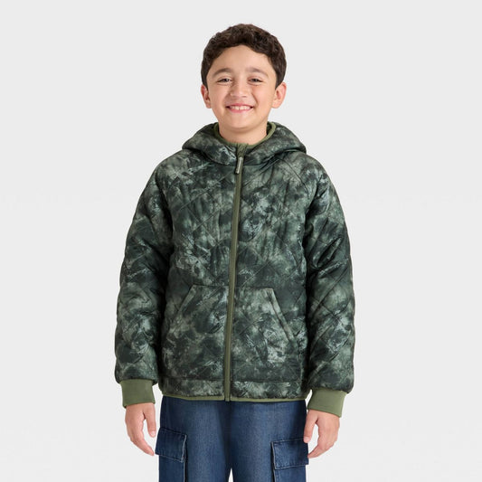 Cat & Jack Kids' Hooded Reversible Puffer - Size 10/12