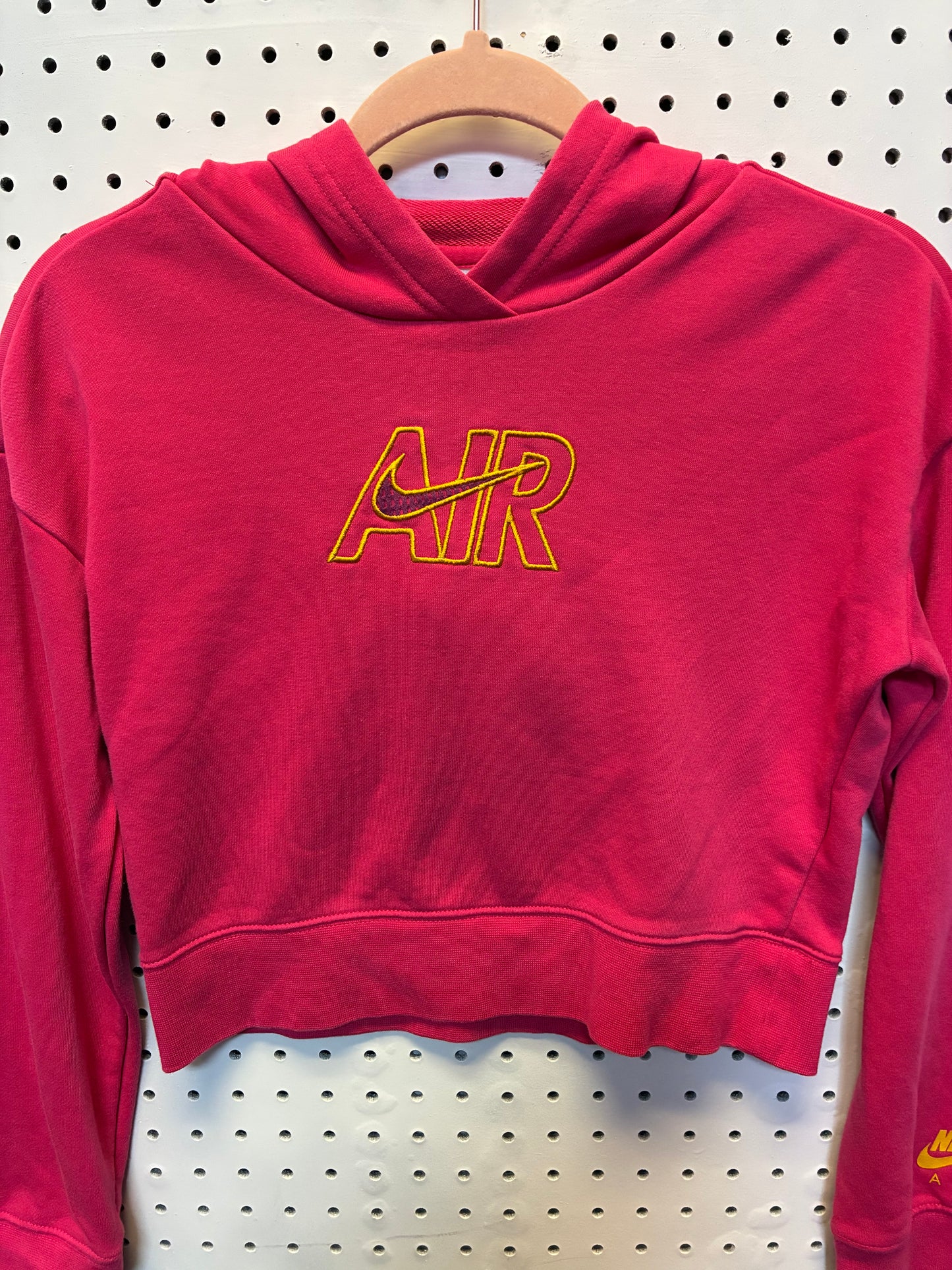 Nike Sportswear Air French Terry Crop hoodie in pink Size Large 10/12