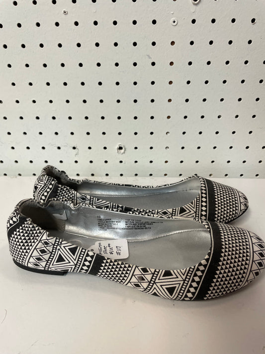 Mossimo Supply Co Women's Black & White Fabric Ballet Shoes Flats Size 10