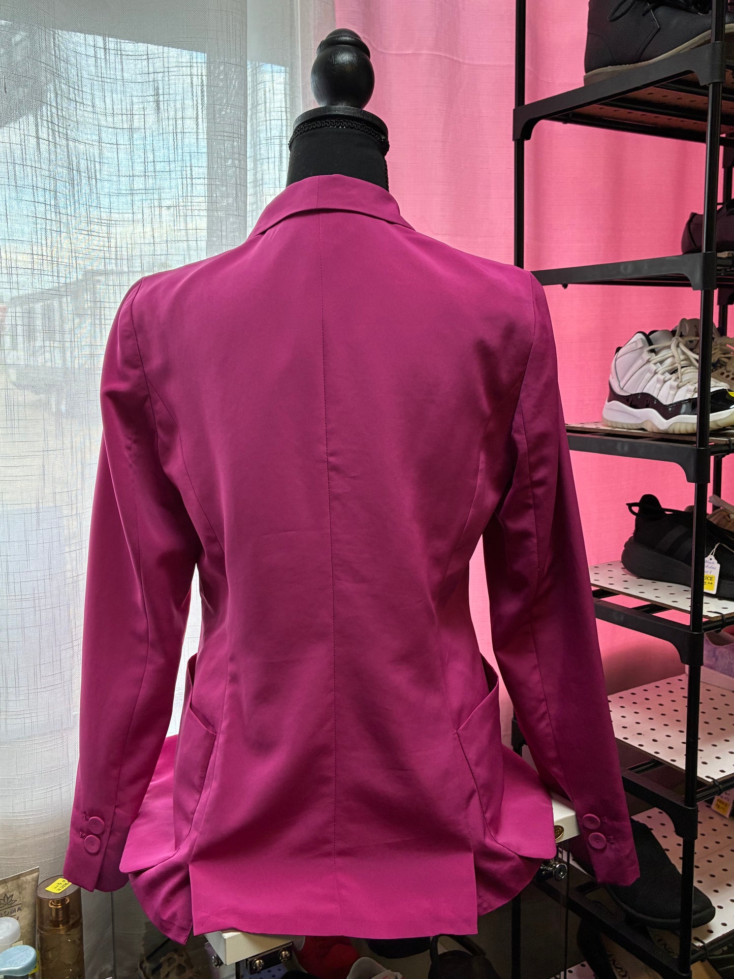 Worthington women's single-button blazer in a vibrant fuchsia Women-Size Medium