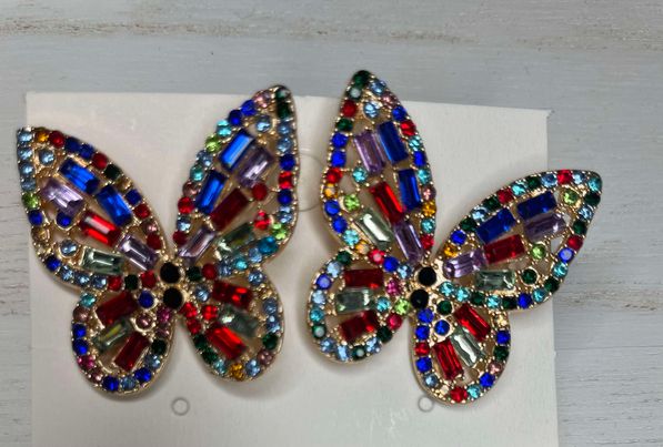 Butterfly Rhinestone Earrings