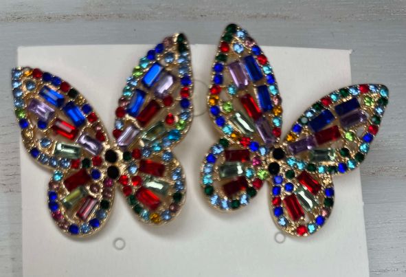 Butterfly Rhinestone Earrings