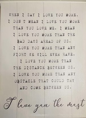 I Love You the Most Wall Decor