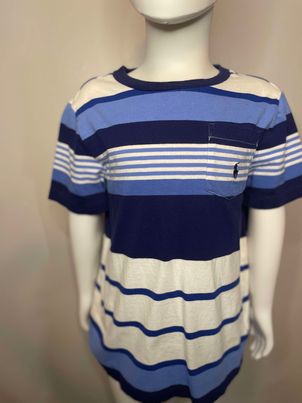 Polo Blue and White Stitched Boys Shirt~Size 6~Great Condition