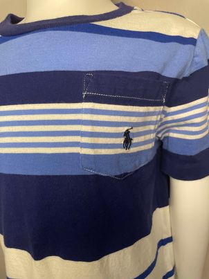 Polo Blue and White Stitched Boys Shirt~Size 6~Great Condition