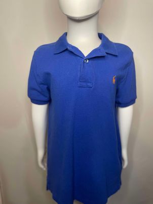 Polo Blue w/ Orange Logo Boys Polo Style Shirt~Size 6