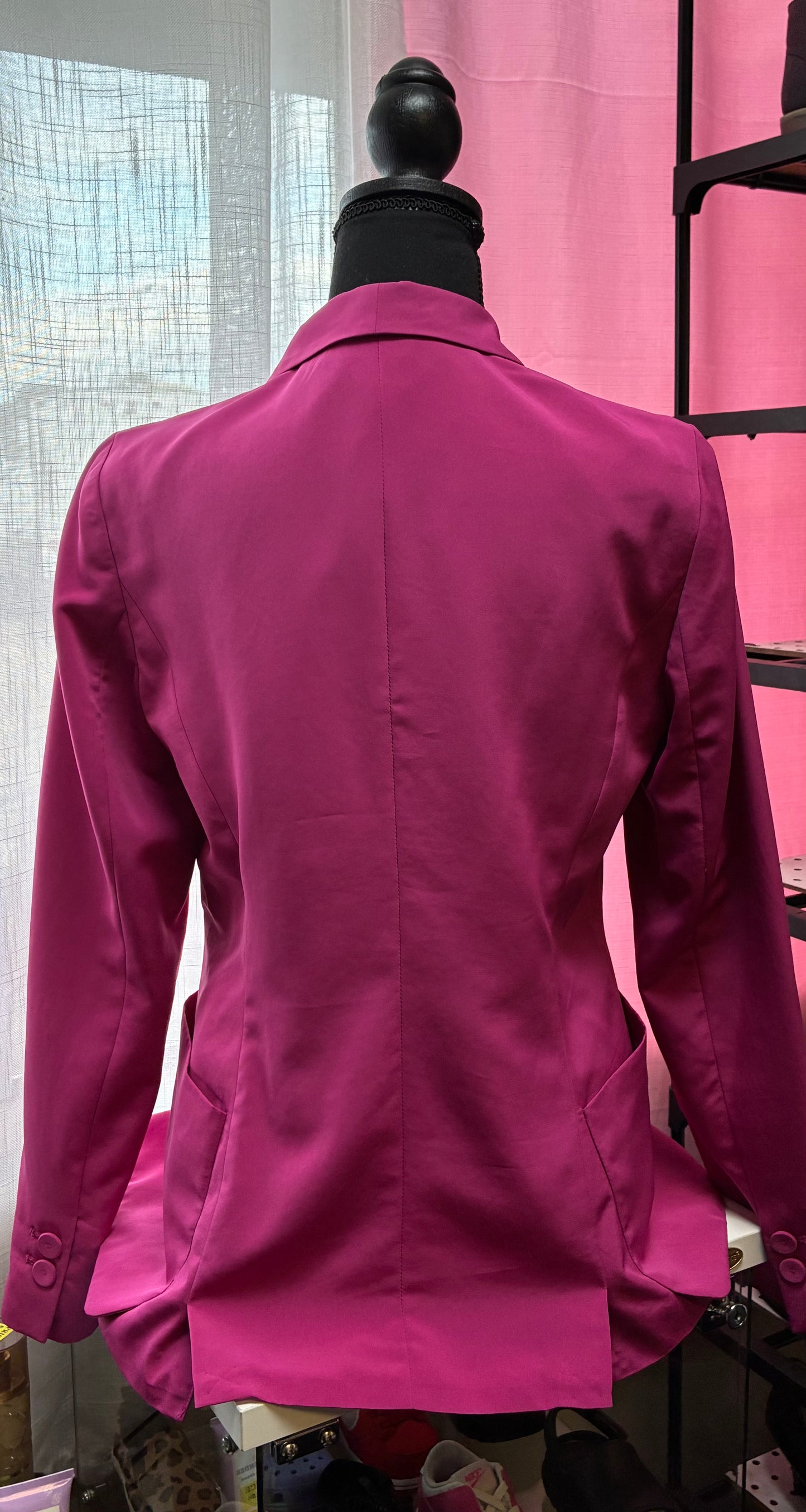 Worthington women's single-button blazer in a vibrant fuchsia Women-Size Medium