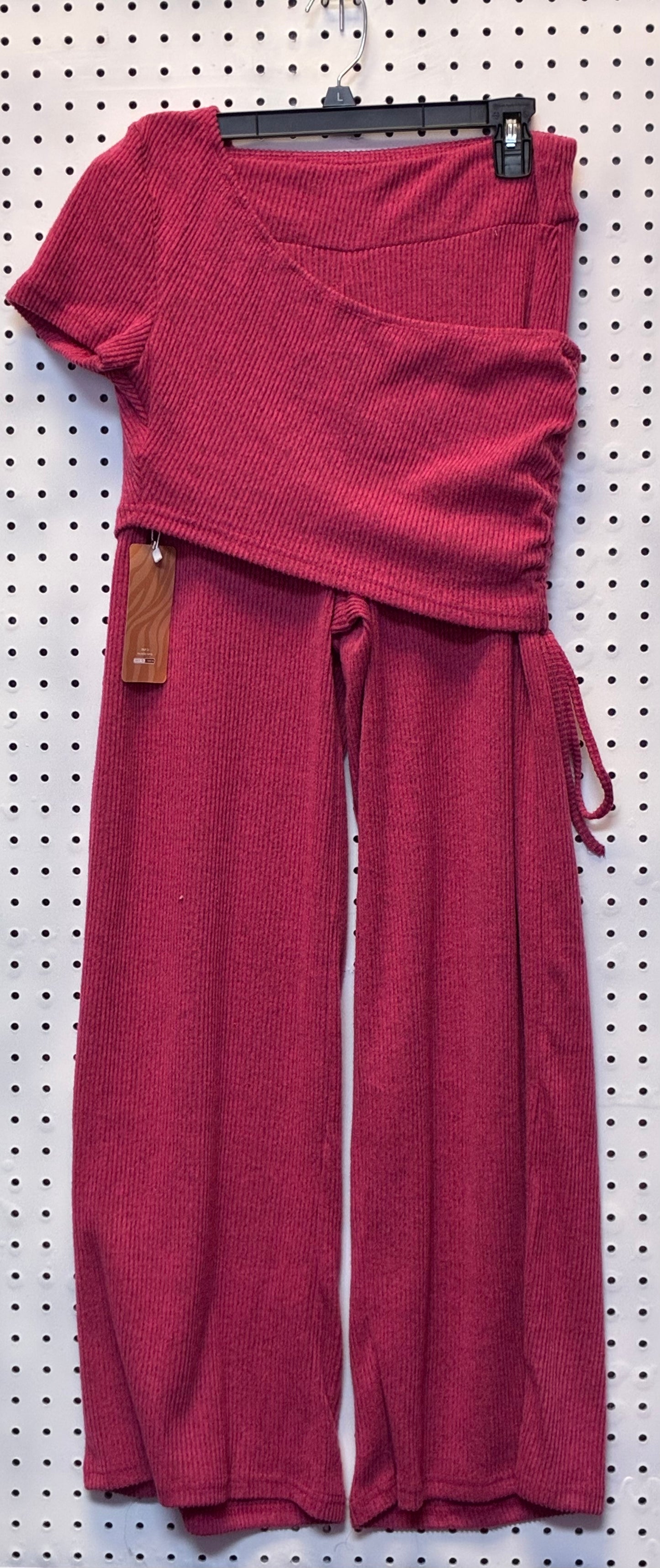 Shein Pink Ribbed Knit two-piece outfit Size Large /Tall