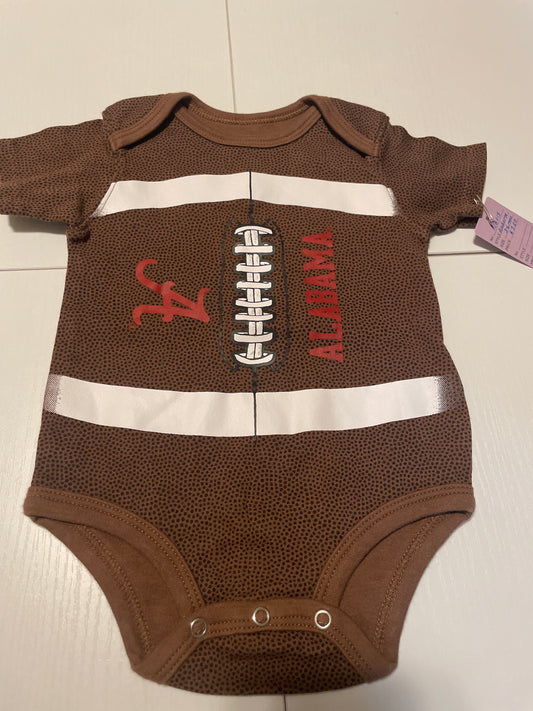 Alabama  Crimson Tide Catch Me Football Baby Bodysuit Size 3-6mons