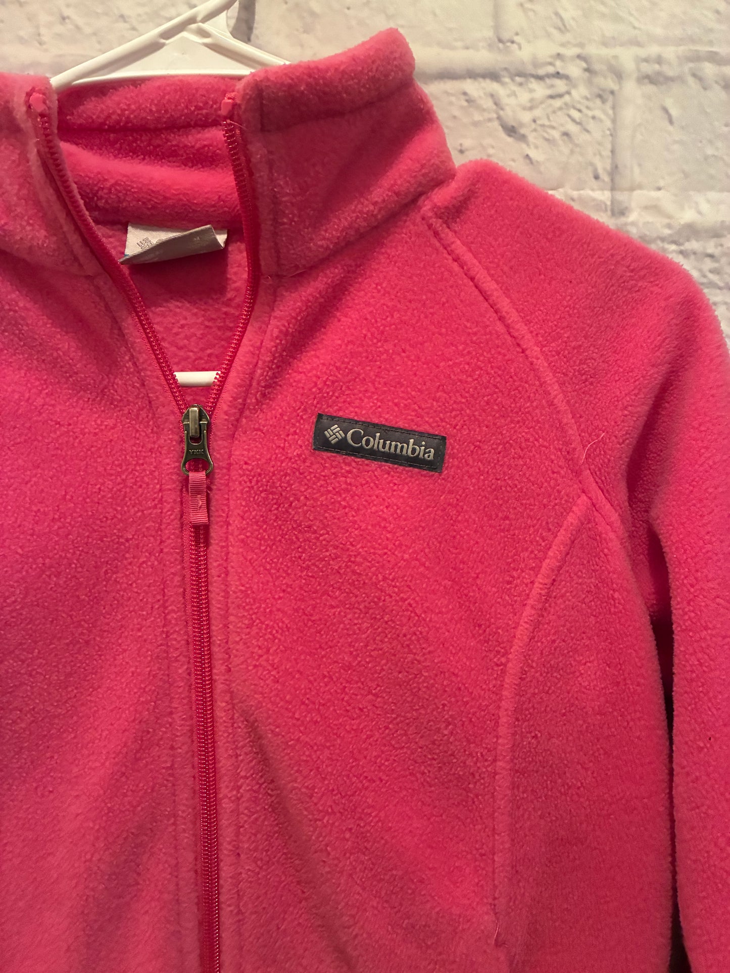 Columbia Pink Girls' Benton Springs fleece zip up jacket Size 10/12