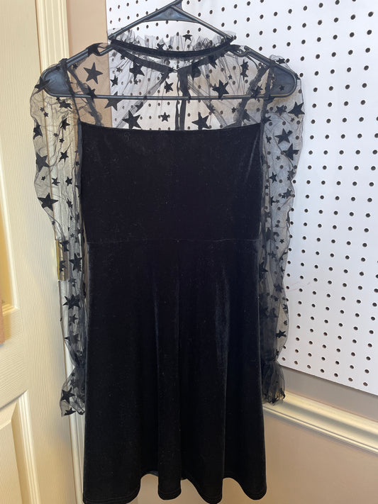 Tween Girl Butterfly Mesh & Velvet Patchwork Party Dress Size 12