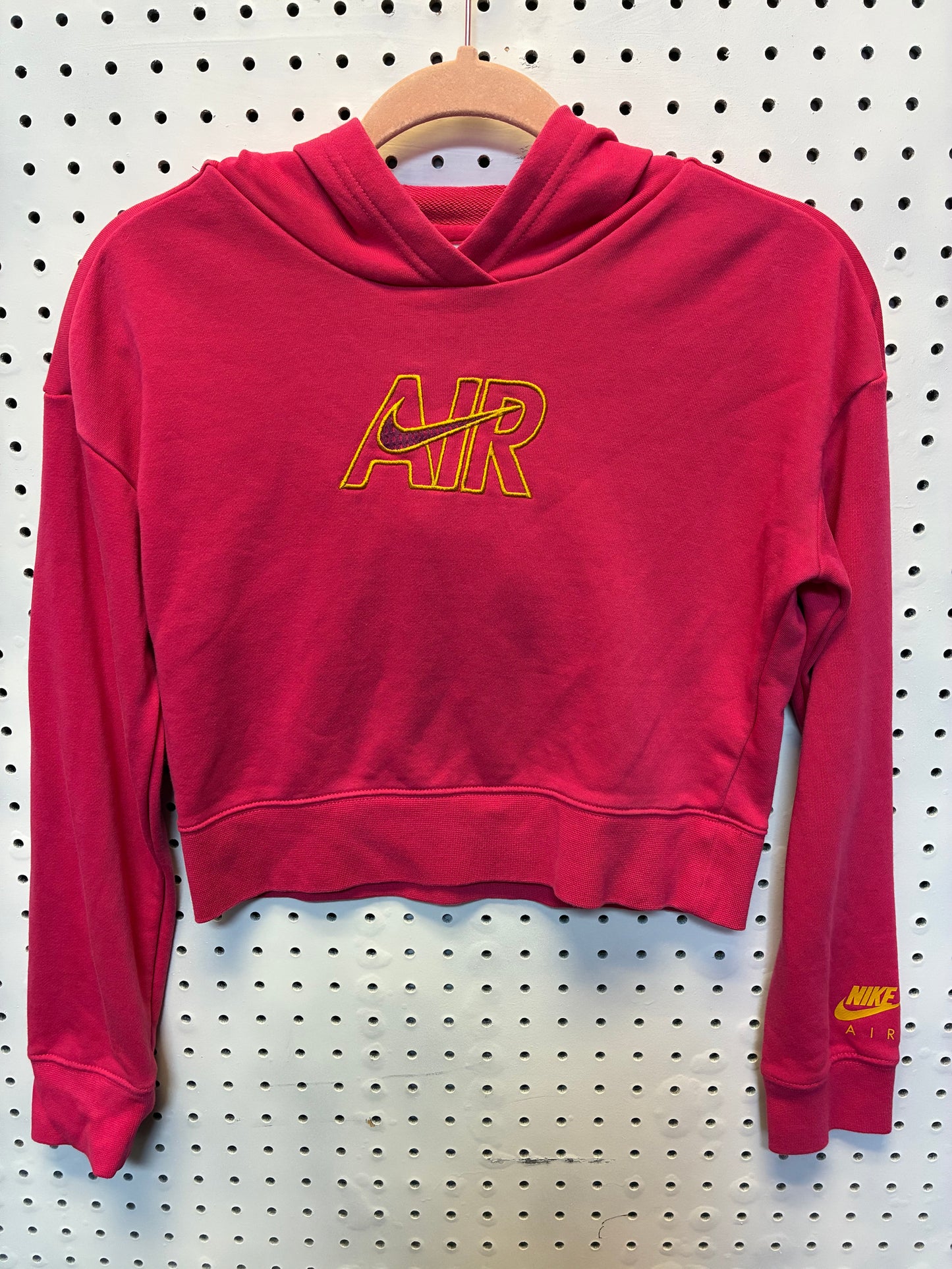 Nike Sportswear Air French Terry Crop hoodie in pink Size Large 10/12