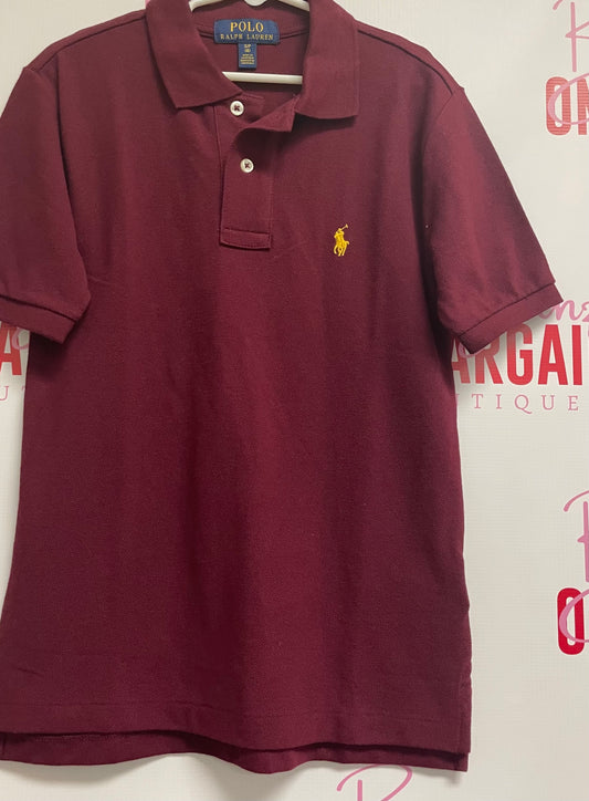 Boys Polo Ralph Lauren Classic Wine Cotton Solid Mesh~Size 8~Great Condition