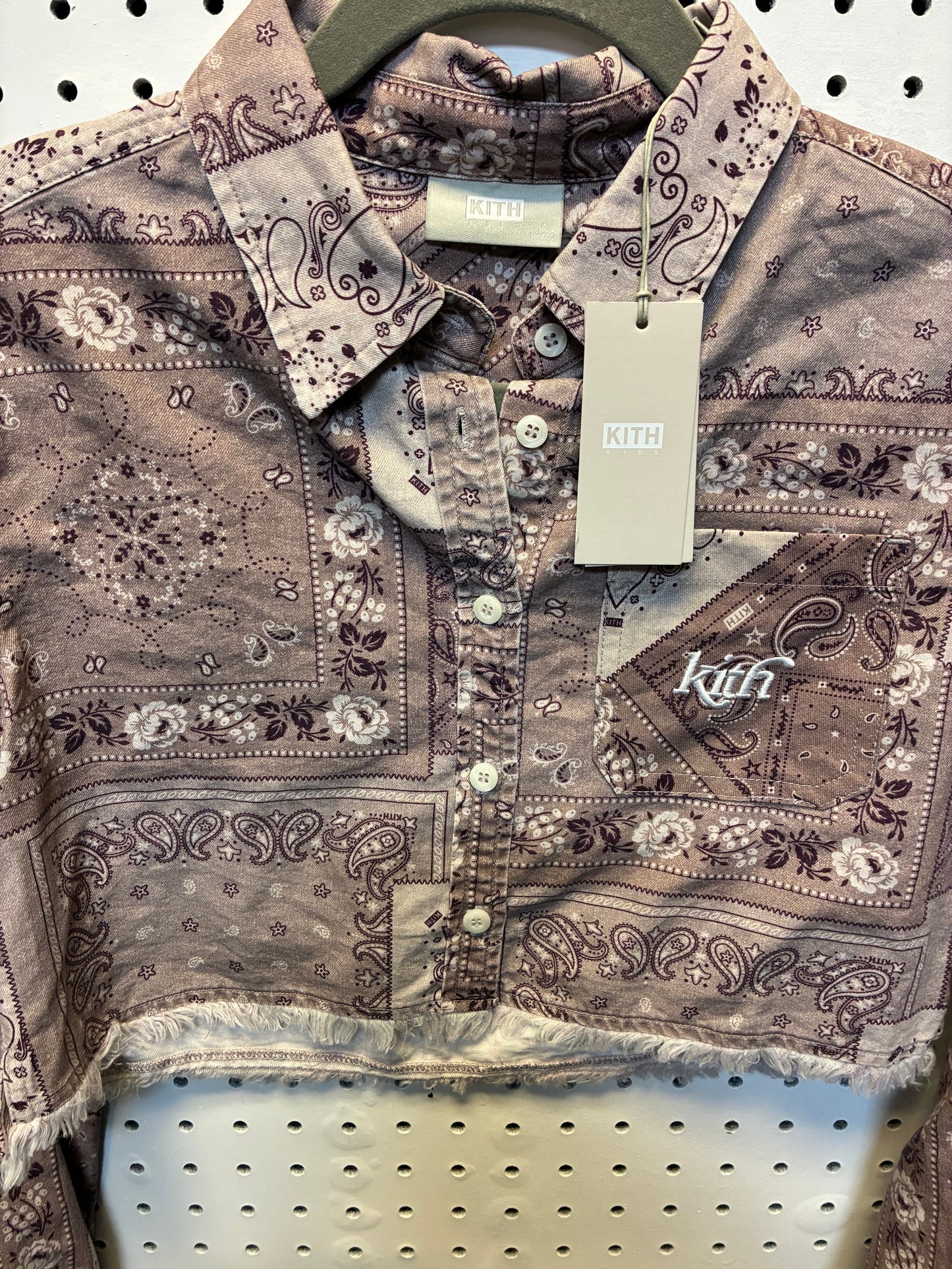Kith Kids Cropped Berkley Shirt Size Large - NWT