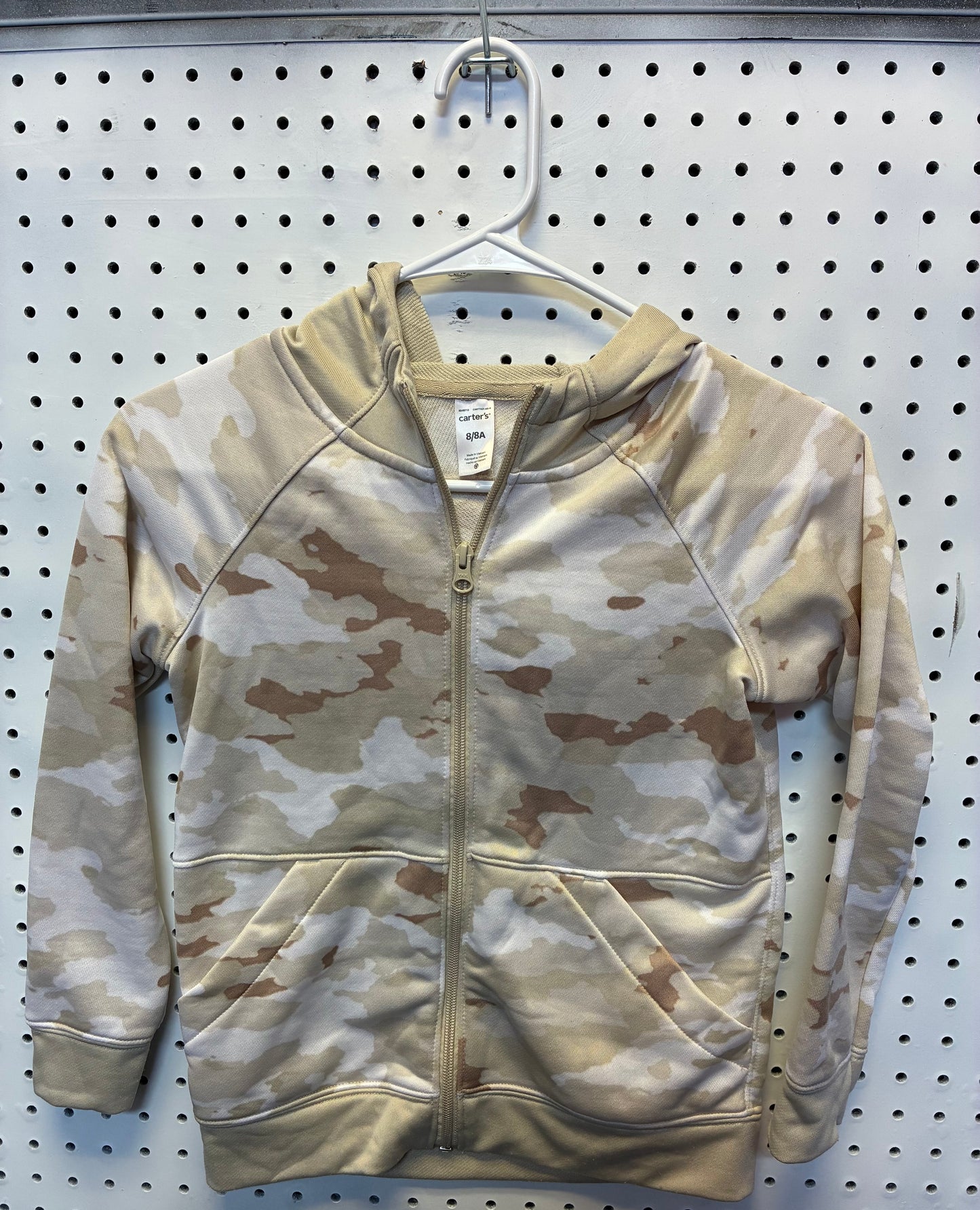 Carters Kid Camo Zip-Up Hoodie Size Boys 7/8