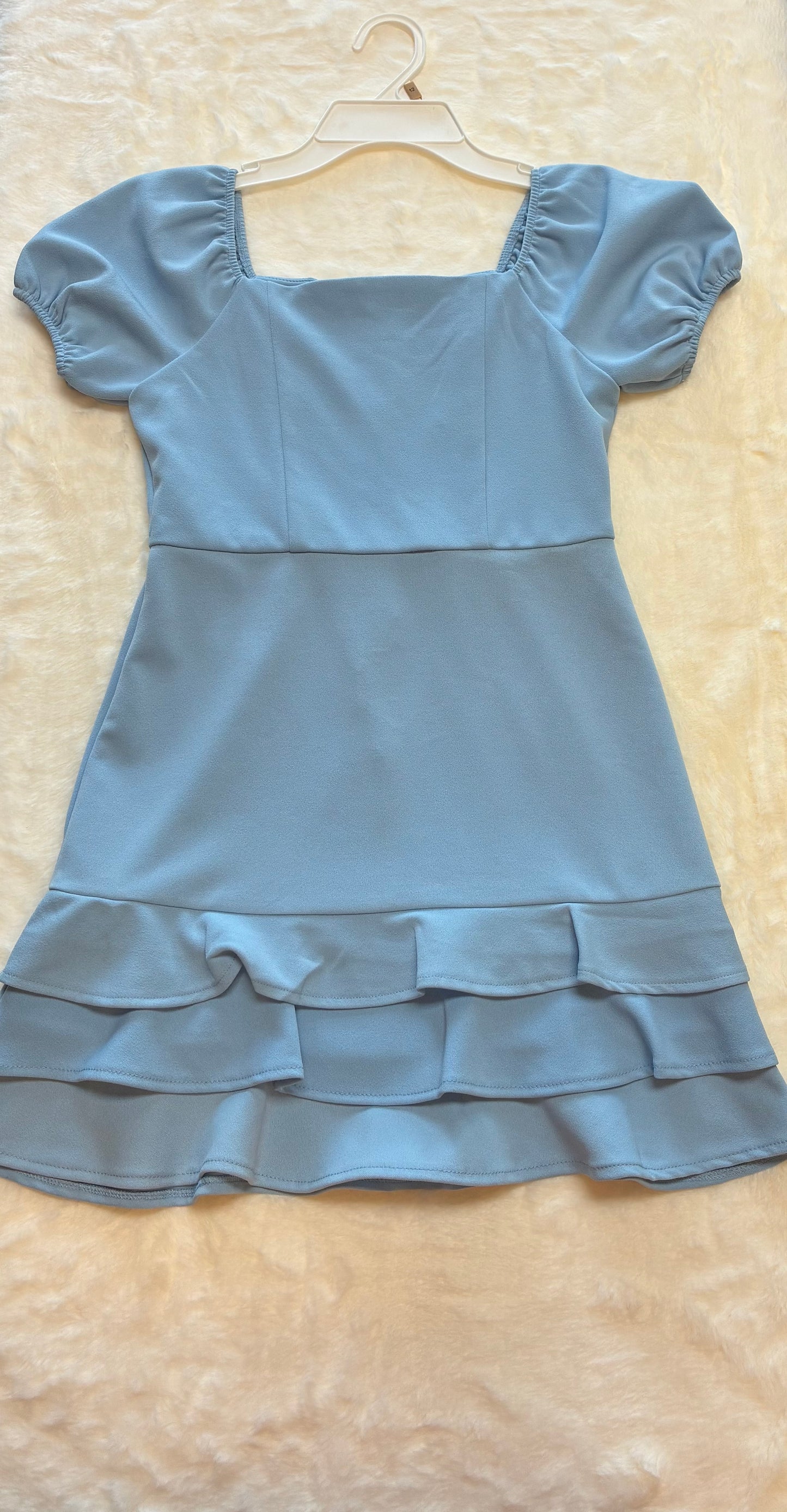 Rare Edition Light Blue Girls Summer Dress with Ruffle Hem Size 12